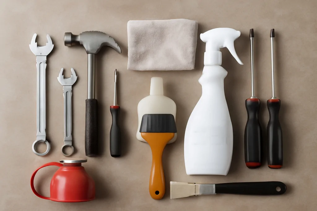 Chuẩn bị các dụng cụ sửa chữa và vệ sinh cổng tự động