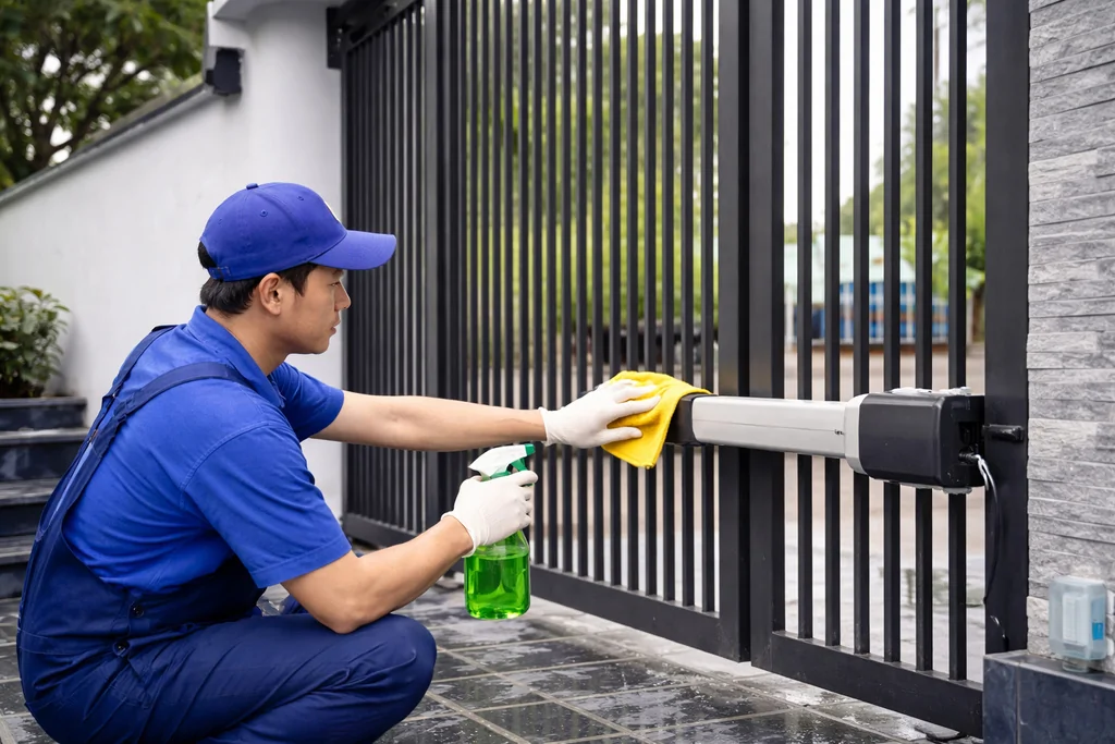 Thường xuyên vệ sinh cổng tự động trong quá trình sử dụng